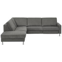 ECKSOFA in Mikrofaser Grau  - Alufarben/Grau, Design, Textil/Metall (242/275cm) - Dieter Knoll