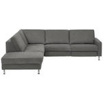ECKSOFA in Mikrofaser Grau  242/275 cm  - Alufarben/Grau, Design, Textil/Metall (242/275cm) - Dieter Knoll