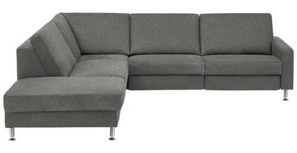 ECKSOFA in Mikrofaser Grau 242/275 cm - Alufarben/Grau, Design, Textil/Metall (242/275cm) - Dieter Knoll