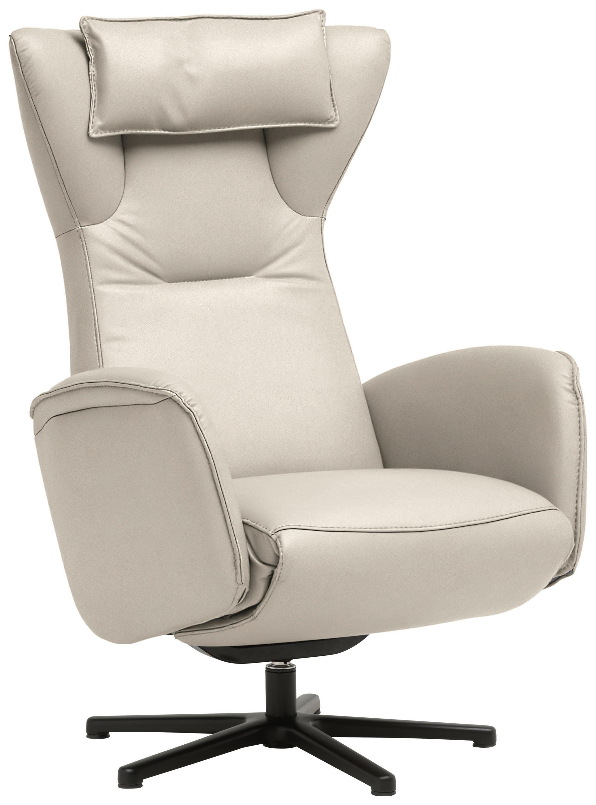 RELAXSESSEL 75/106/86 cm  in Leder Kaschmir  - Kaschmir/Schwarz, Design, Leder/Metall (75/106/86cm) - Valdera
