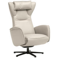 RELAXSESSEL Leder Kaschmir  - Kaschmir/Schwarz, Design, Leder/Metall (75/106/86cm) - Valdera