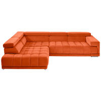 ECKSOFA Orange Mikrofaser  - Chromfarben/Orange, Design, Textil/Metall (222/326cm) - Beldomo Speed