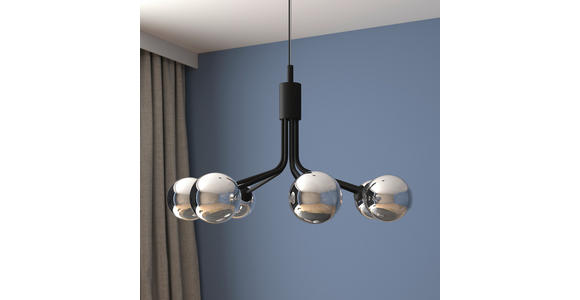 HÄNGELEUCHTE 65/150 cm  - Dunkelgrau, Design, Glas/Metall (65/150cm) - Novel