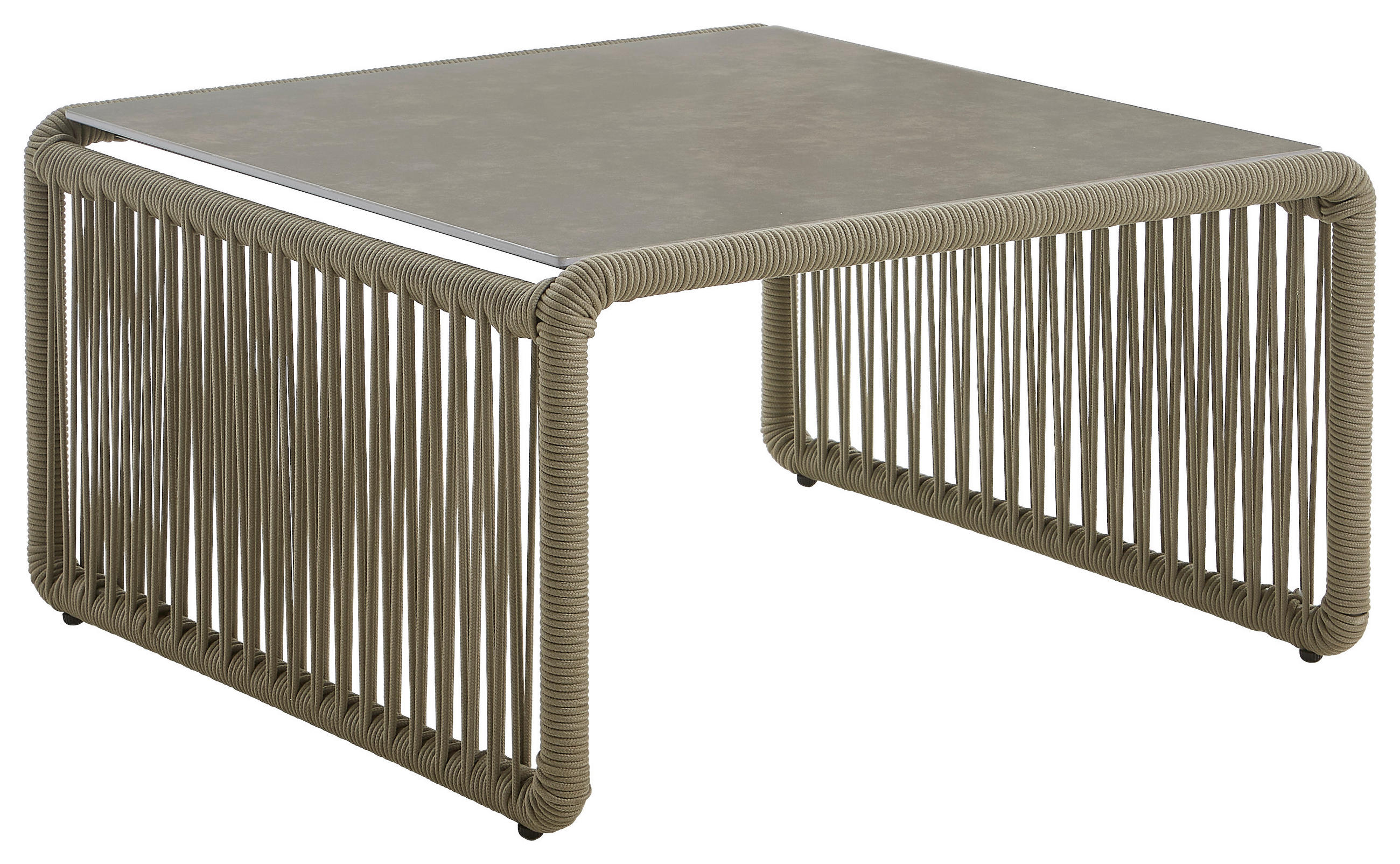 LOUNGETISCH  - Taupe/Hellbraun, Design, Glas/Textil (83/83/44cm) - Amatio