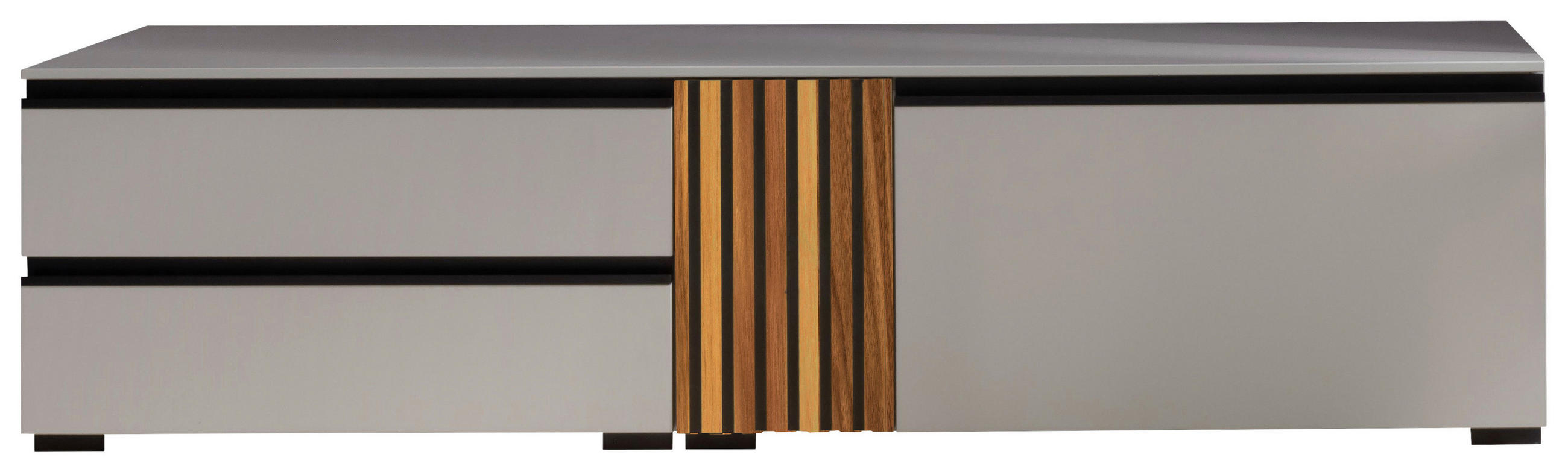 LOWBOARD  in 187/48/45 cm  - Greige/Nussbaumfarben, Design, Holz/Holzwerkstoff (187/48/45cm) - Moderano