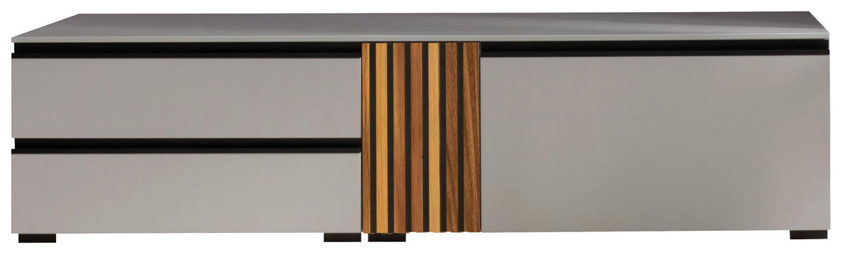 LOWBOARD  in 187/48/45 cm  - Greige/Nussbaumfarben, Design, Holz/Holzwerkstoff (187/48/45cm) - Moderano