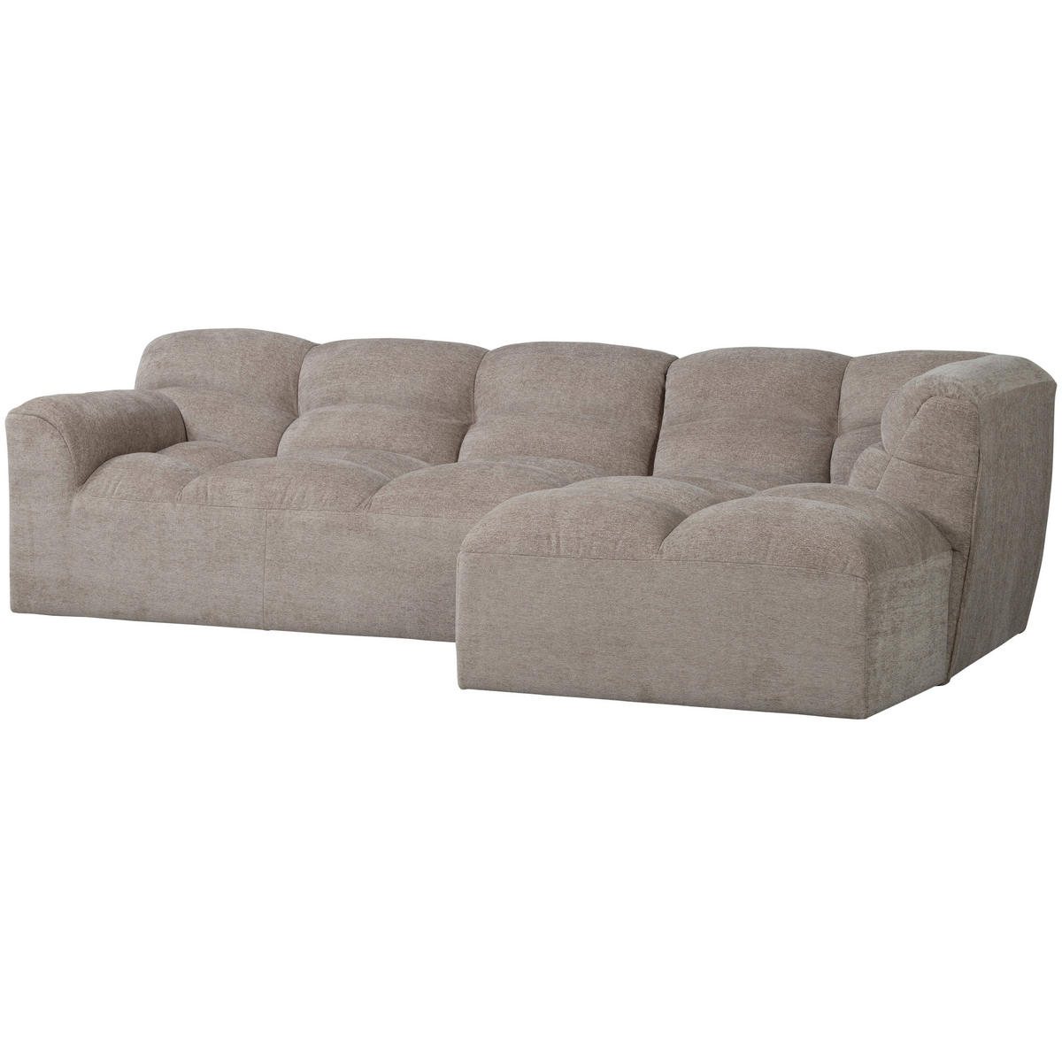 ECKSOFA Tibas Sandfarben Webstoff  - Sandfarben/Schwarz, Design, Kunststoff/Textil (280/165cm) - Livetastic