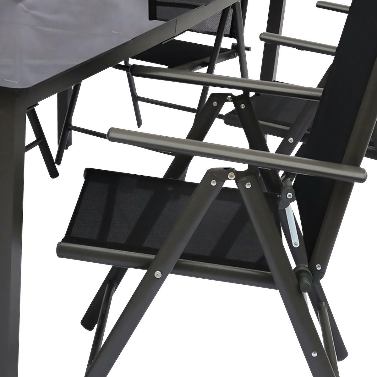 GARTENGARNITUR 7-teilig Aluminium  - Anthrazit/Schwarz, Basics, Metall (190/73/90cm) - MID.YOU
