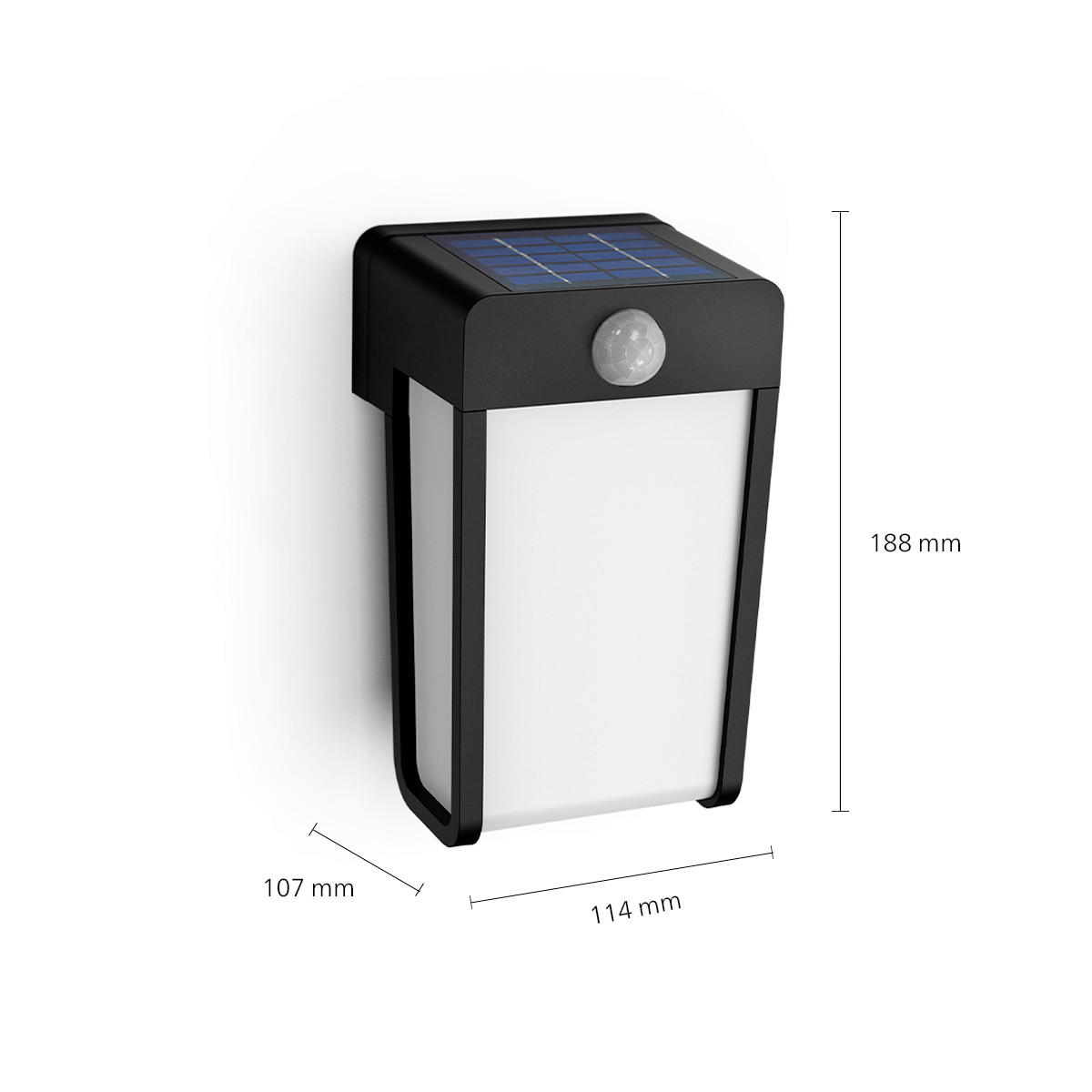 SOLARLEUCHTE 11.4/18.8/10.7 cm   - Schwarz, KONVENTIONELL, Kunststoff (11.4/18.8/10.7cm) - Philips