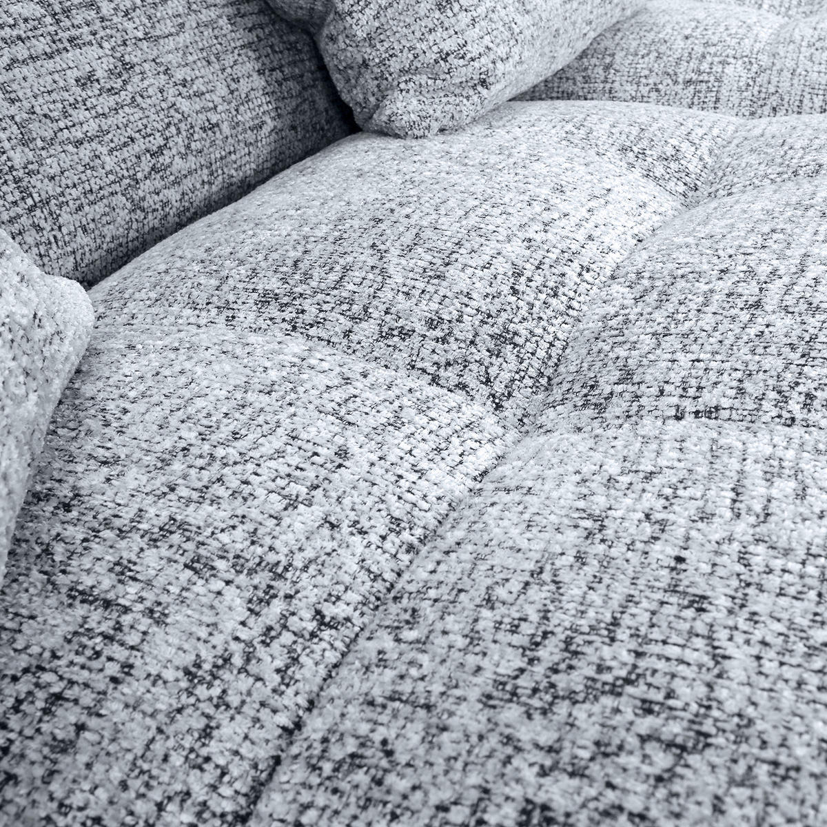 ECKSOFA Schwarz, Weiß Chenille  - Schwarz/Weiß, KONVENTIONELL, Kunststoff/Textil (276/170cm) - Carryhome