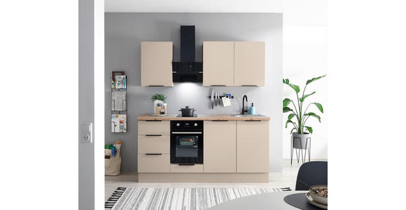 KÜCHENLEERBLOCK   in Kaschmir  - Kaschmir/Schwarz, Basics, Holzwerkstoff/Metall (180/210/60cm) - Xora