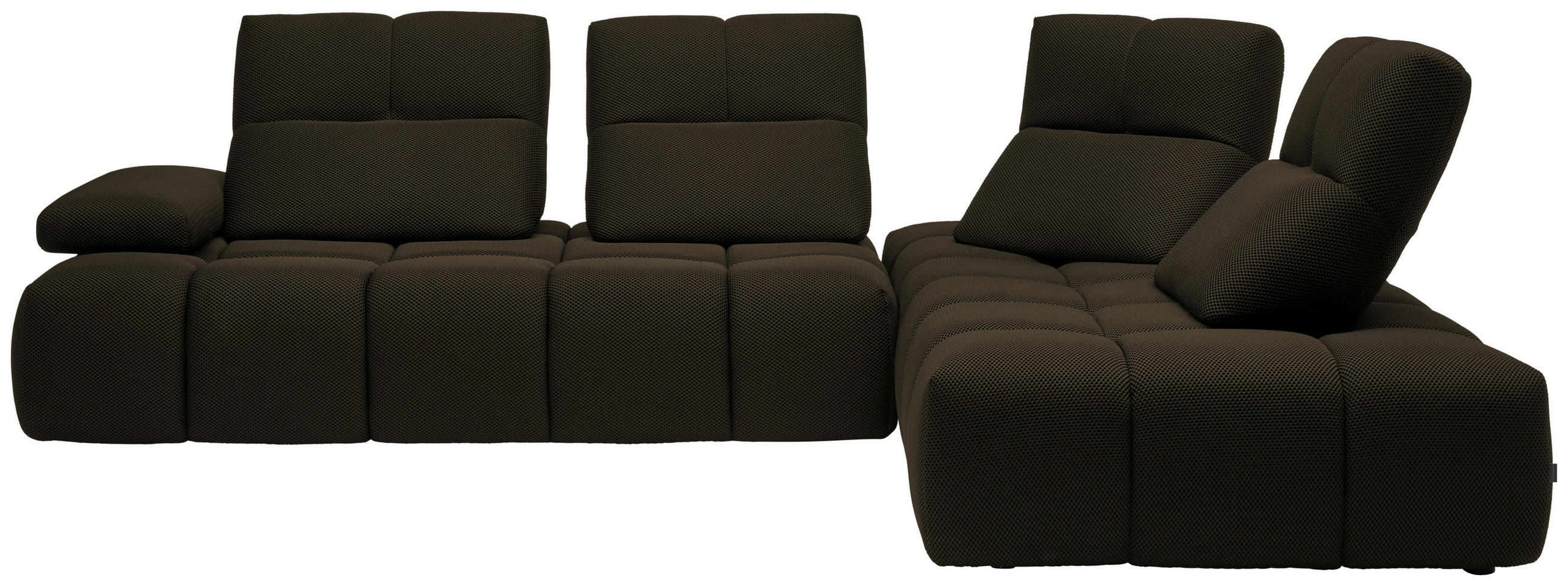 ECKSOFA in Struktur Anthrazit  - Anthrazit/Schwarz, Design, Kunststoff/Textil (313/233cm) - Emilio Belluti