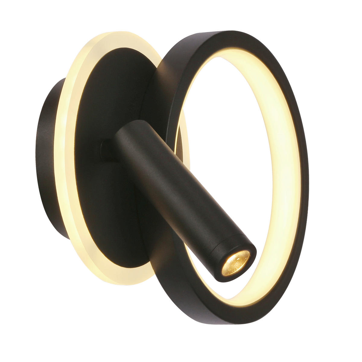 LED-WANDLEUCHTE Monet 28/7/18 cm  - Schwarz/Weiß, Design, Kunststoff/Metall (28/7/18cm)