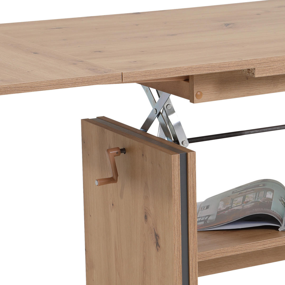 COUCHTISCH in Holzwerkstoff 110-165/67/56-66 cm  - Eichefarben, MODERN, Holzwerkstoff (110-165/67/56-66cm) - MID.YOU