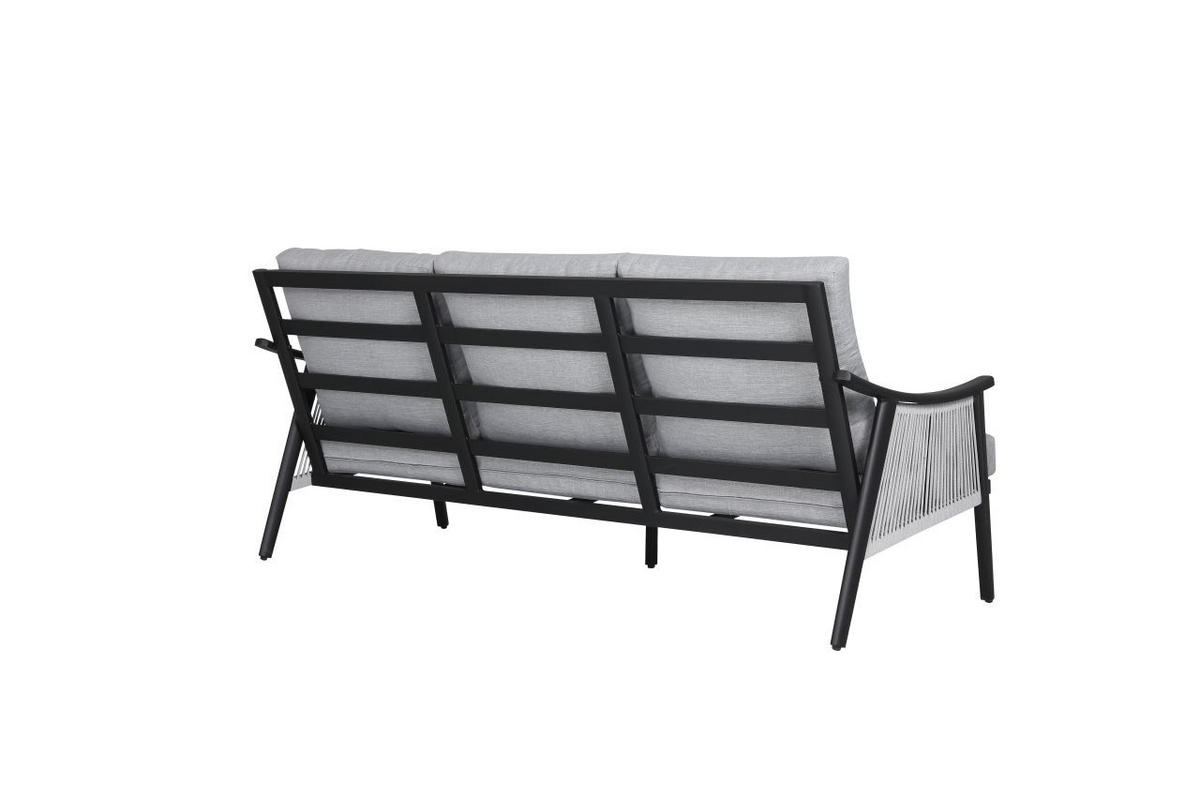 VRTNA GARNITURA   metal, staklo, tekstil  crna, svijetlo siva  - svijetlo siva/crna, Moderno, staklo/metal
