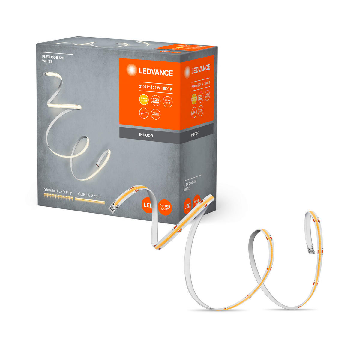 LED-STRIP Flex COB 500/0,8/0,16 cm   - Gelb, Basics, Kunststoff (500/0,8/0,16cm) - Ledvance