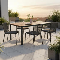 GARTENTISCH 150/90/74 cm Metall rechteckig  - Graphitfarben/Naturfarben, MODERN, Holz/Metall (150/90/74cm) - Gardenson