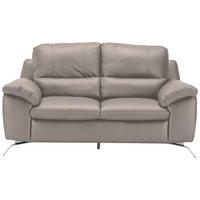 2,5-SITZER in Kombination Echtleder/Lederlook Grau  - Silberfarben/Grau, Design, Leder/Metall (211/97/95cm) - Livetastic