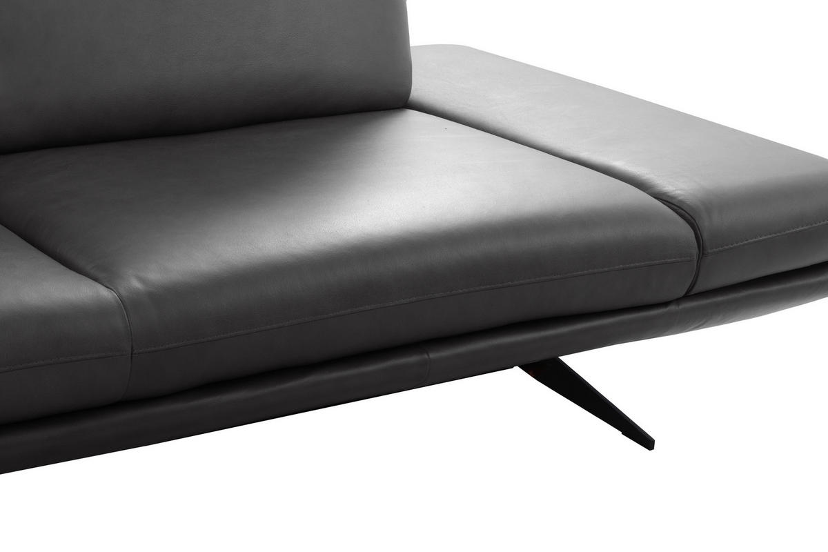 3-SITZER-SOFA 238/95/107 cm  in Echtleder Dunkelgrau   - Dunkelgrau/Schwarz, Design, Leder/Metall (238/95/107cm) - Celina Home