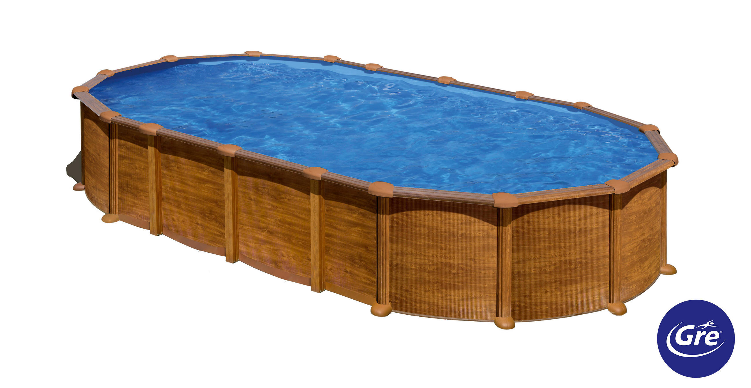 POOL-SET 2024 730/375/132 cm  - Braun, KONVENTIONELL, Metall (730/375/132cm) - Gre