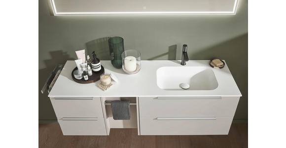 BADEZIMMER  in 150,8 cm  - Kaschmir/Alufarben, Natur, Holzwerkstoff/Stein (150,8cm) - Novel