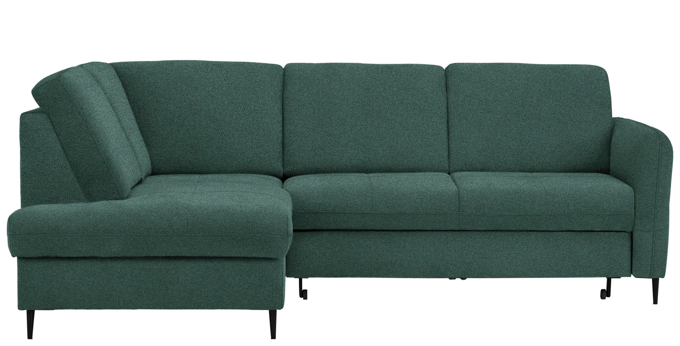 ECKSOFA in Chenille Grün  - Schwarz/Grün, Modern, Holz/Textil (184/241cm) - Carryhome