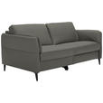 3-SITZER-SOFA in Leder Dunkelgrau  - Dunkelgrau/Schwarz, Design, Leder/Metall (190/84/99cm) - Dieter Knoll