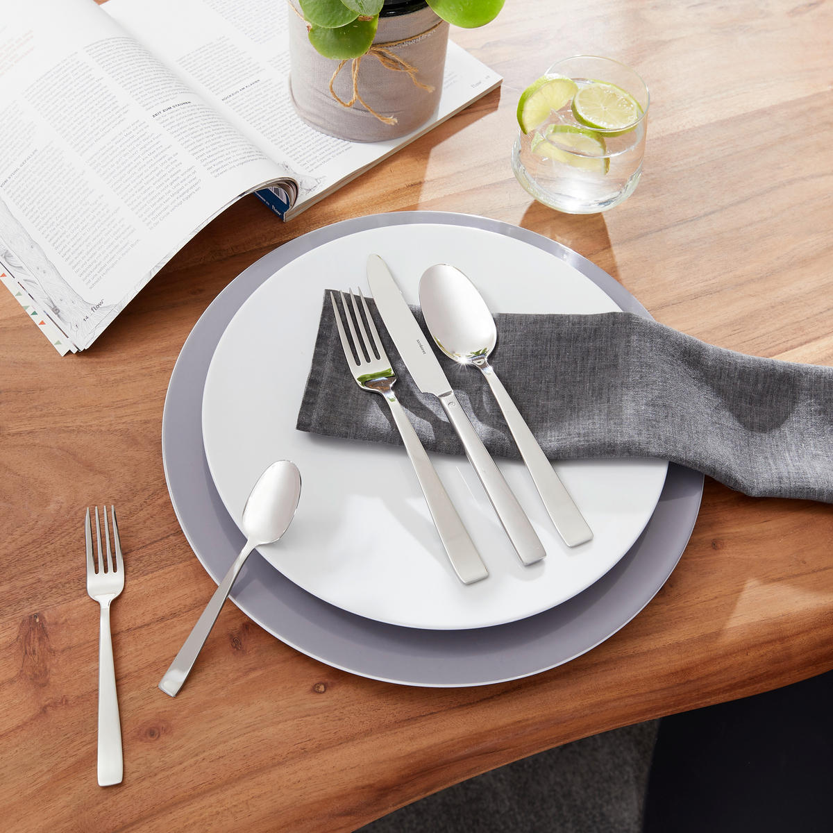 SAMBONET BESTECK FLAT 30-teilig Edelstahl  - Basics, Metall - Sambonet