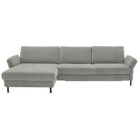 ECKSOFA  in Chenille, Flachgewebe Silberfarben  175/316 cm  - Silberfarben/Schwarz, Design, Textil/Metall (175/316cm) - Dieter Knoll