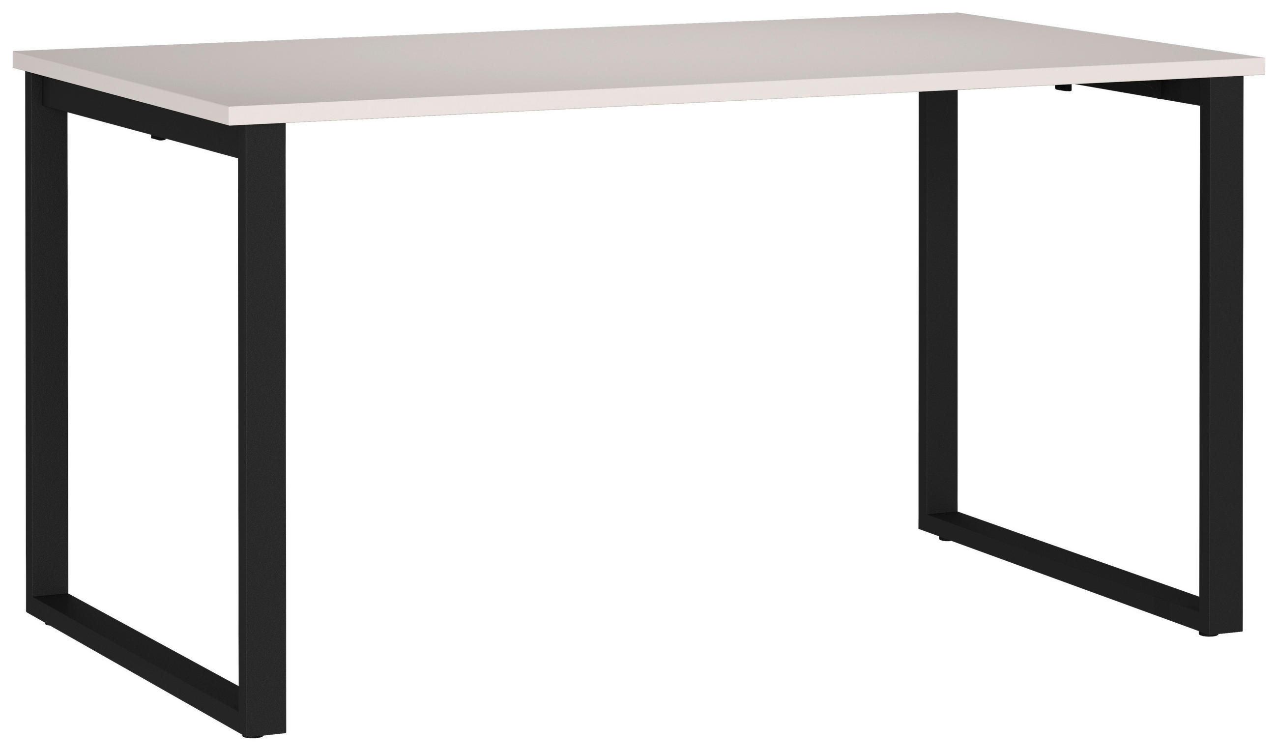 SCHREIBTISCH 140/80/75 cm Schwarz, Kaschmir in verschiedenen Holz-Dekoren erhältlich, justierbare Füße  - Kaschmir/Schwarz, MODERN, Holzwerkstoff/Metall (140/80/75cm) - Novel