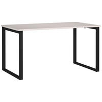 SCHREIBTISCH 140/80/75 cm Schwarz, Kaschmir in verschiedenen Holz-Dekoren erhältlich, justierbare Füße  - Kaschmir/Schwarz, MODERN, Holzwerkstoff/Metall (140/80/75cm) - Novel