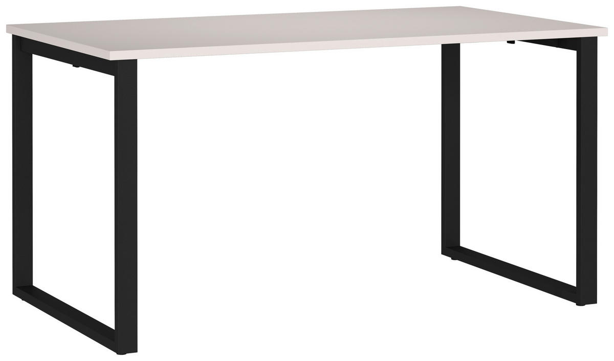 SCHREIBTISCH 140/80/75 cm Schwarz, Kaschmir in verschiedenen Holz-Dekoren erhältlich, justierbare Füße  - Kaschmir/Schwarz, MODERN, Holzwerkstoff/Metall (140/80/75cm) - Novel