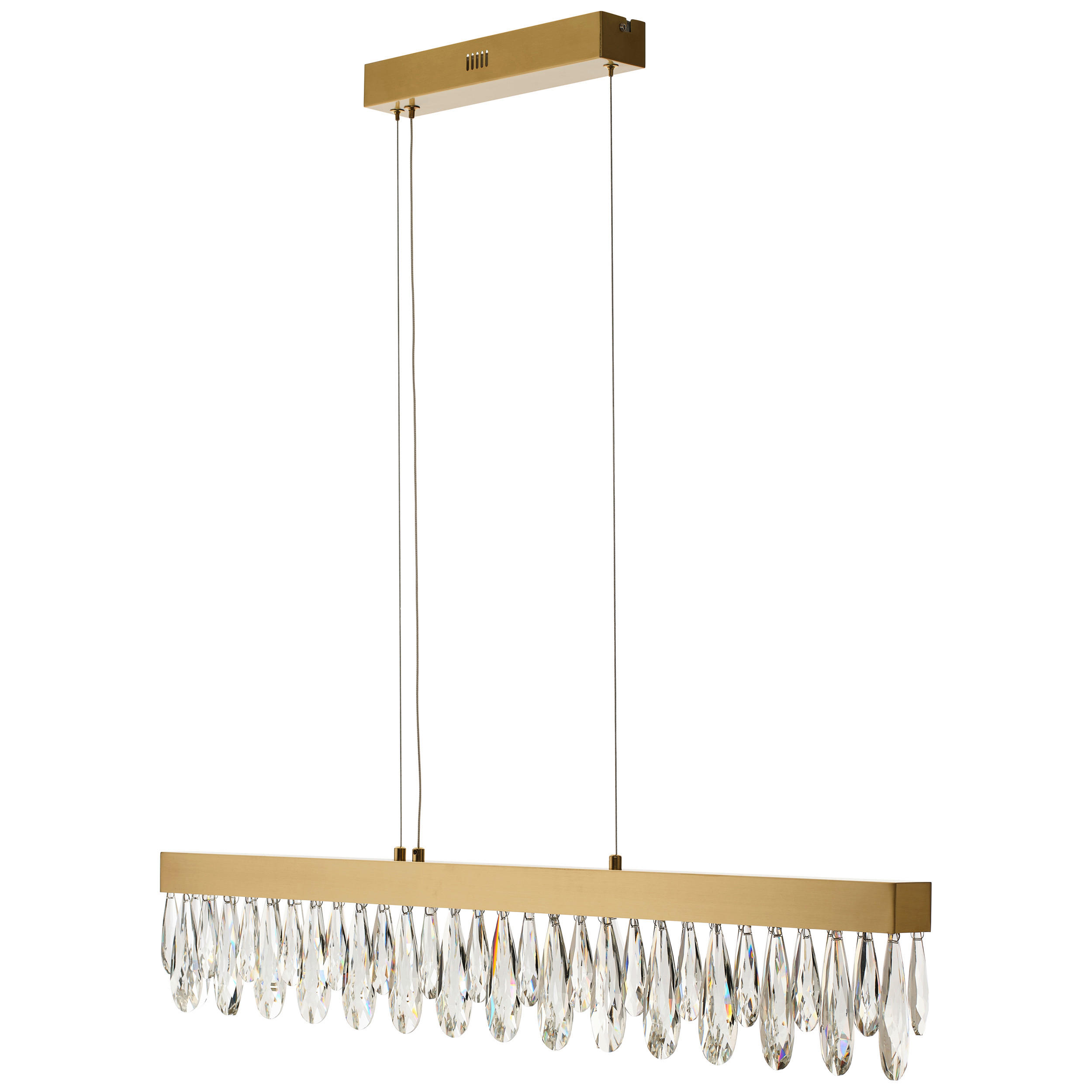 KRISTALL-HÄNGELEUCHTE   - Messingfarben, KONVENTIONELL, Glas/Metall (150/6/110cm)