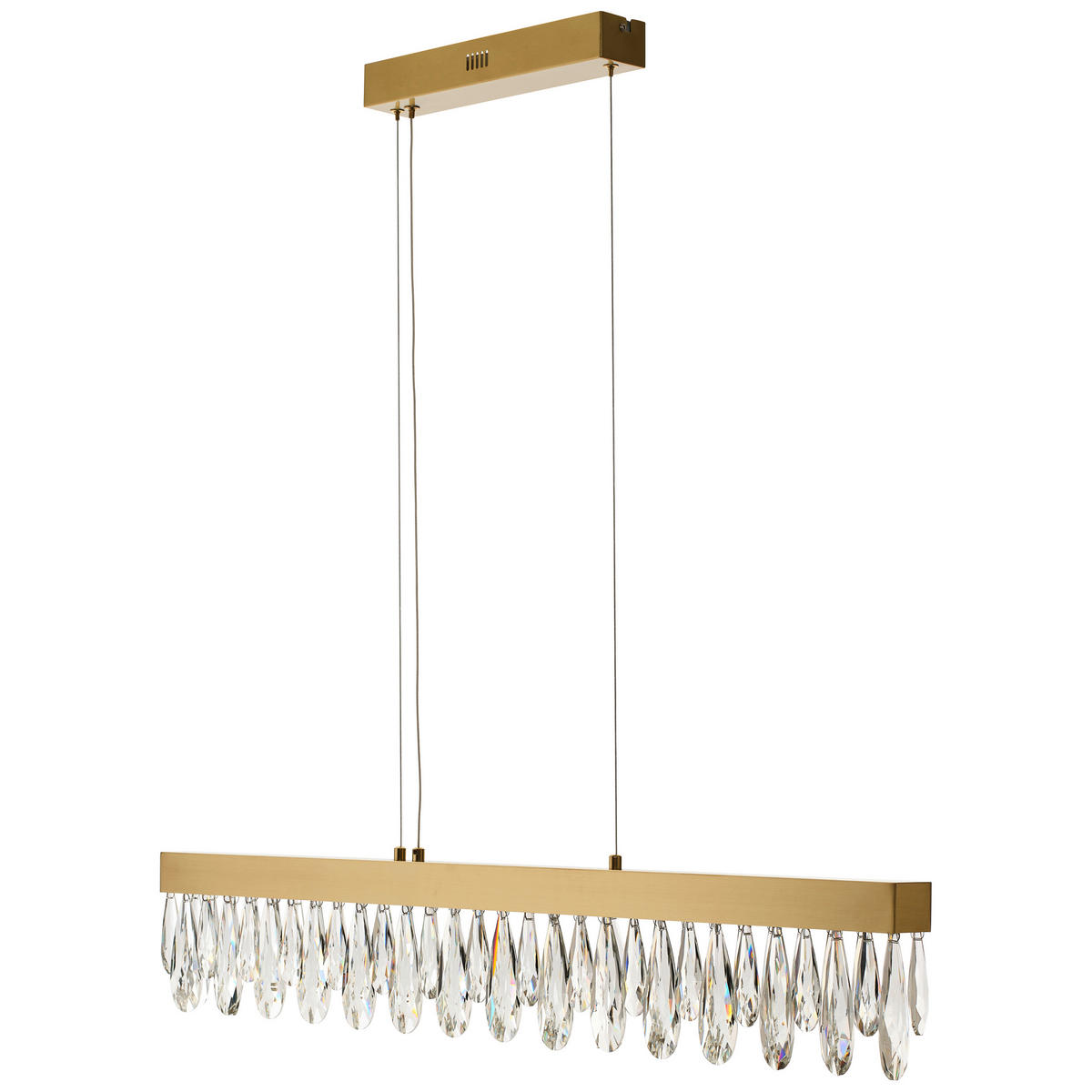 KRISTALL-HÄNGELEUCHTE   - Messingfarben, KONVENTIONELL, Glas/Metall (150/6/110cm)