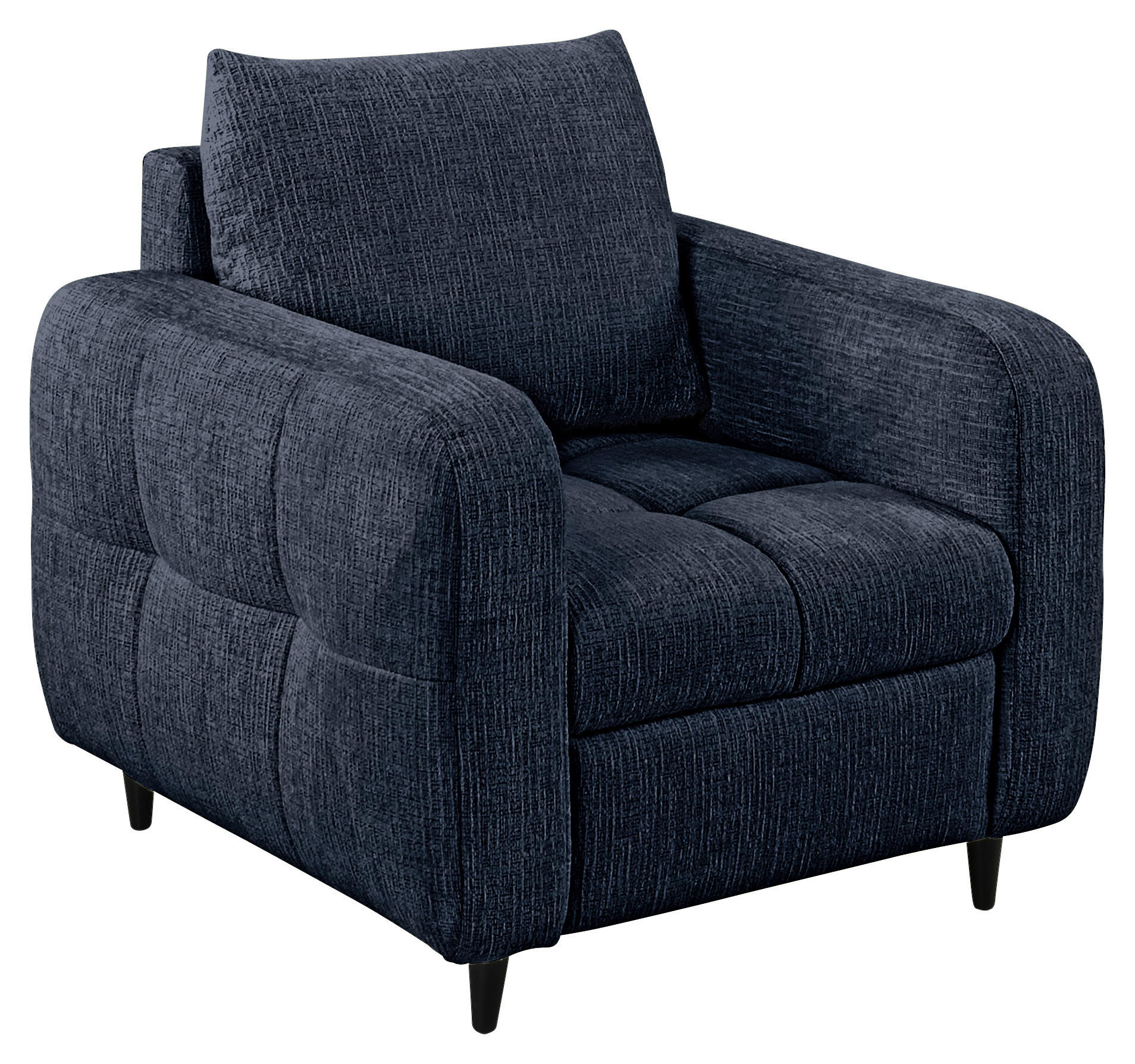 COCKTAILSESSEL Flachgewebe Dunkelblau    - Schwarz/Dunkelblau, Design, Holz/Textil (90/88/91cm) - Lomoco