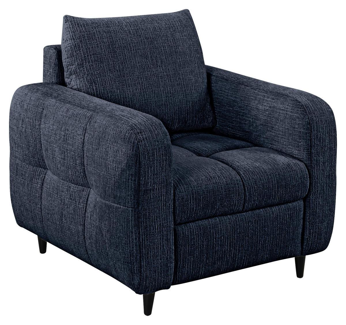 COCKTAILSESSEL Flachgewebe Dunkelblau    - Schwarz/Dunkelblau, Design, Holz/Textil (90/88/91cm) - Lomoco