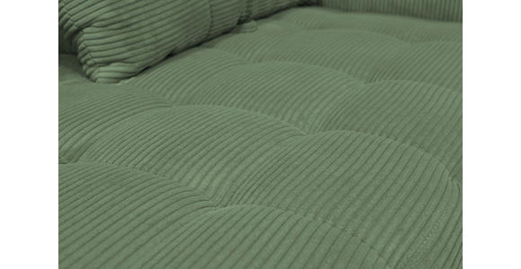 BIGSOFA  in Cord Salbeigrün  - Salbeigrün/Schwarz, KONVENTIONELL, Textil/Metall (246/100/116cm) - Carryhome