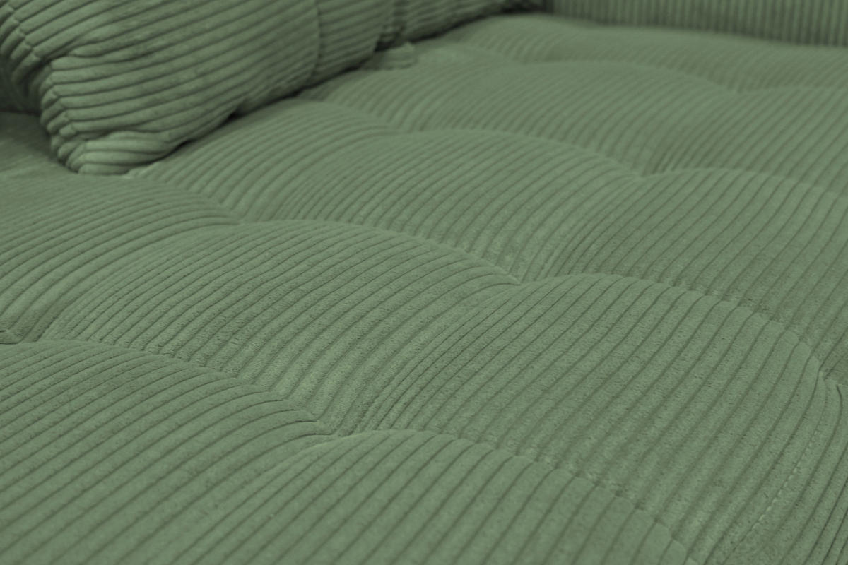 BIGSOFA Cord Salbeigrün  - Salbeigrün/Schwarz, KONVENTIONELL, Textil/Metall (246/100/116cm) - Carryhome