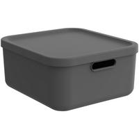KUTIJA S POKLOPCEM  39,5/35,5/17,7 cm       - antracit, Basics, plastika (39,5/35,5/17,7cm) - Rotho