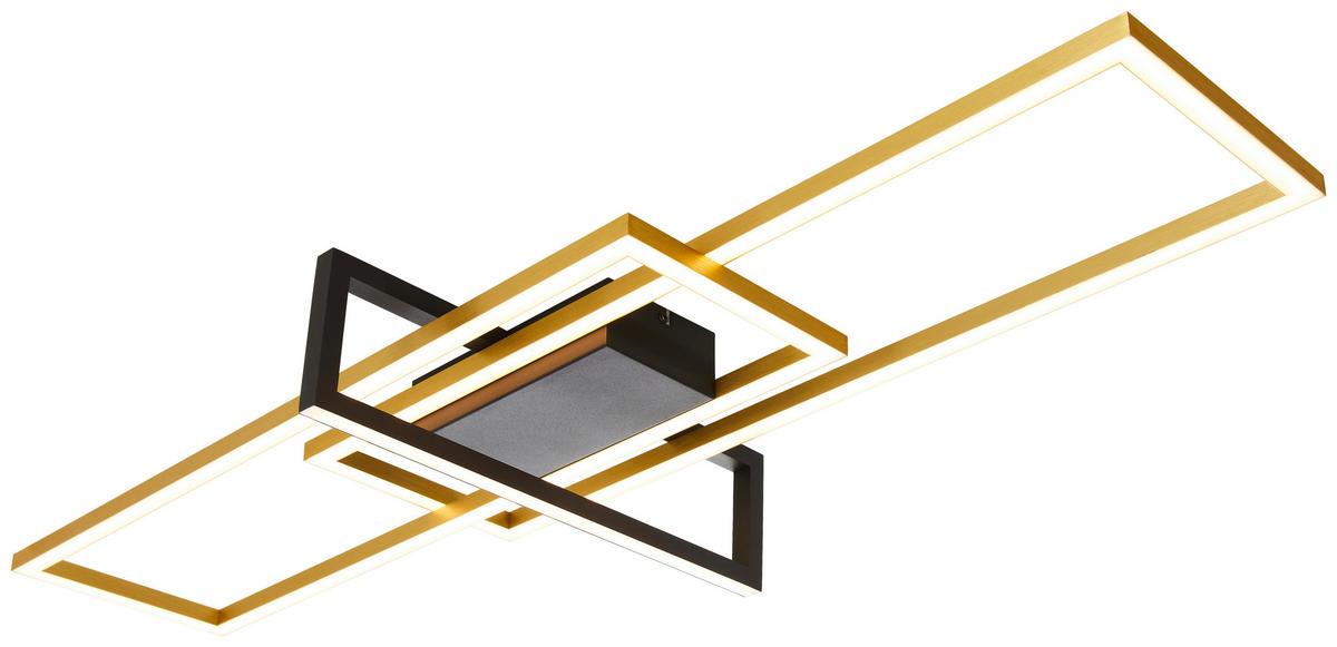 LED-DECKENLEUCHTE 100/40/11,5 cm   - Messingfarben/Schwarz, Trend, Metall (100/40/11,5cm)