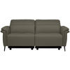 3-SITZER-SOFA Echtleder Grau  - Schwarz/Grau, Design, Leder/Metall (210/79/104cm) - Belluti