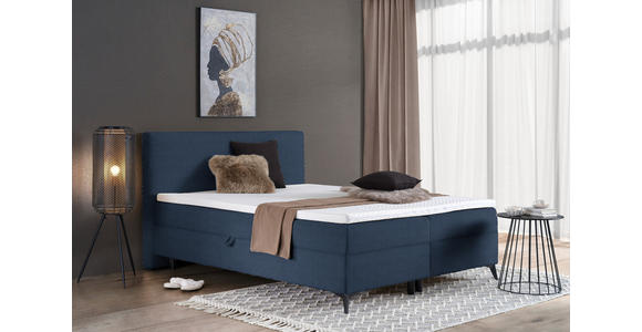 BOXBETT 140/200 cm in Blau - Blau/Schwarz, Design, Holz/Holzwerkstoff (140/200cm) - Xora