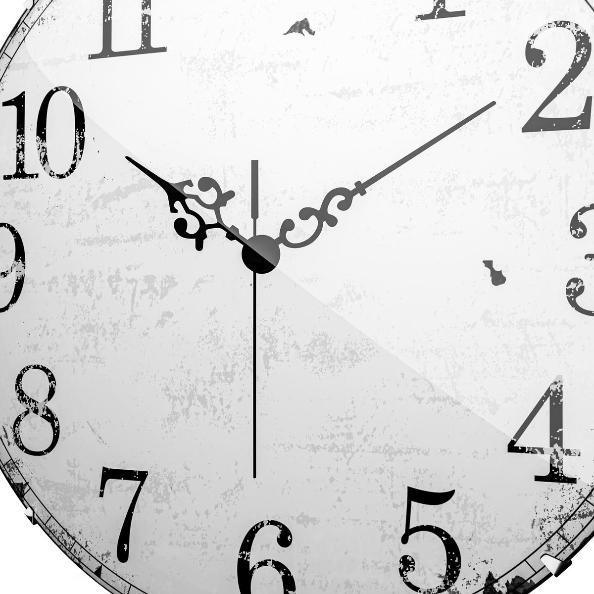 WANDUHR  Braun, Weiß 35 cm  - Braun/Weiß, Basics, Kunststoff (35cm)
