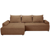 ECKSOFA Braun Mikrofaser  - Schwarz/Braun, KONVENTIONELL, Kunststoff/Textil (169/295cm) - Carryhome