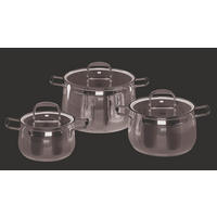 KOCHTOPFSET Mystery 3-teilig  - Transparent/Silberfarben, Basics, Glas/Metall (31/30/28cm) - ELO