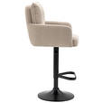 BARHOCKER Cord Creme, Schwarz, Beige Eisen Stoffauswahl, Sitzfläche 360° drehbar, inklusive Armlehnen  - Beige/Creme, Design, Textil/Metall (54/98-120/58cm) - Novel