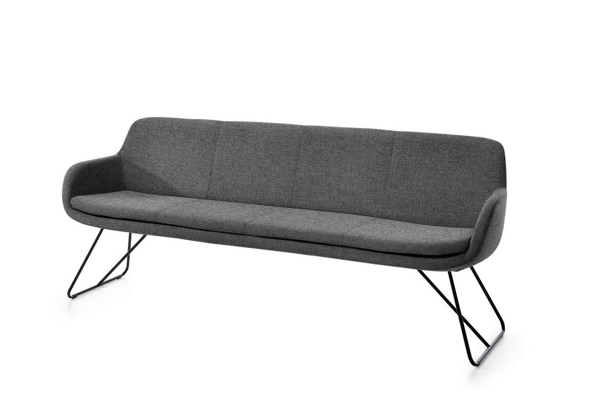 SITZBANK 200/87/65 cm Webstoff Anthrazit Metall  - Anthrazit/Schwarz, Design, Textil/Metall (200/87/65cm) - Musterring