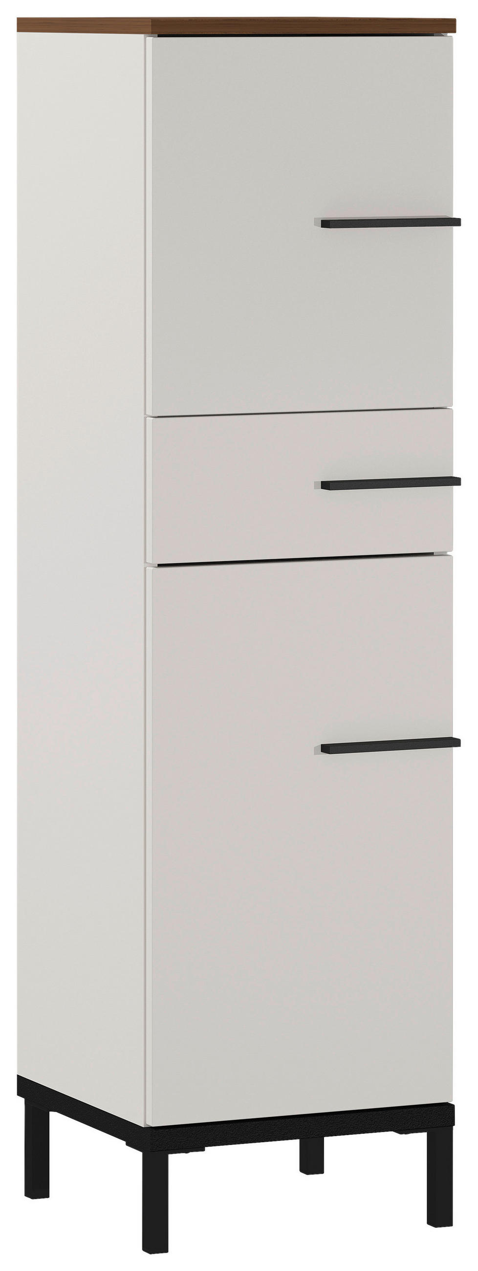 UNTERSCHRANK 34/123/34 cm   - Kaschmir/Nussbaumfarben, MODERN, Holzwerkstoff/Metall (34/123/34cm) - Xora