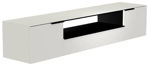 LOWBOARD in 210/41/45 cm - Schwarz/Weiß, Design, Glas/Holzwerkstoff (210/41/45cm) - Moderano
