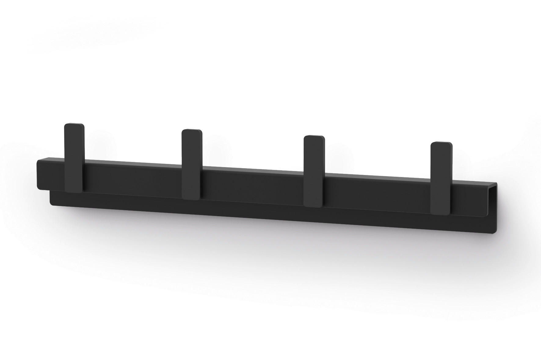 HAKENLEISTE  in Schwarz  - Schwarz, Basics, Metall (24,0/4,5/1,9cm) - Zack